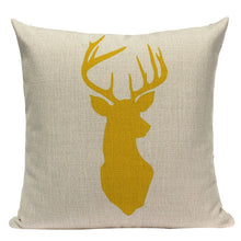 Reindeer-Scandinavian-print-linen-cushion
