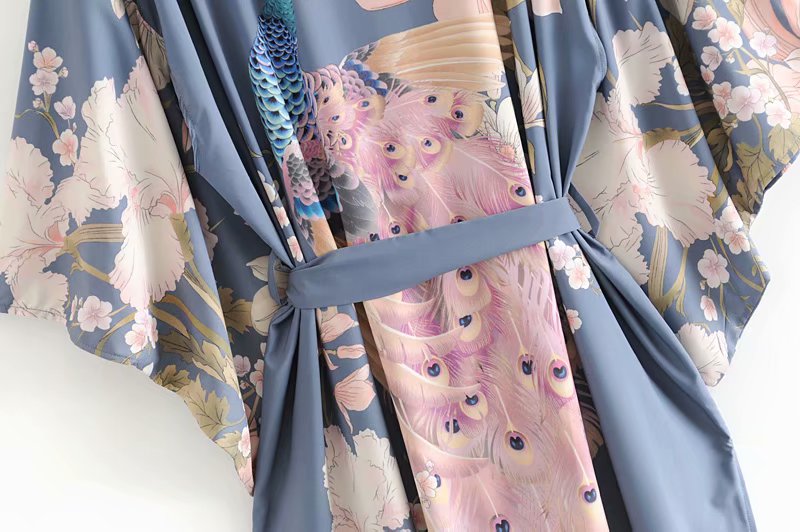 Peacock Blue Vintage Kimono